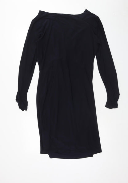 Wallis Womens Blue Polyester A-Line Size 14 V-Neck Pullover