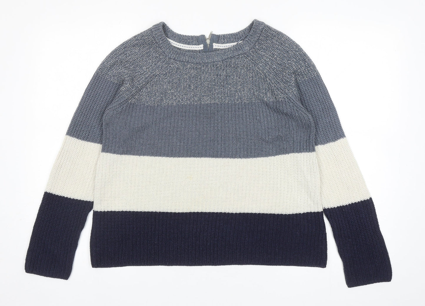 Womens UK Size S Papaya Blue Pullover Jumper