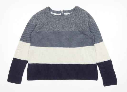 Womens UK Size S Papaya Blue Pullover Jumper
