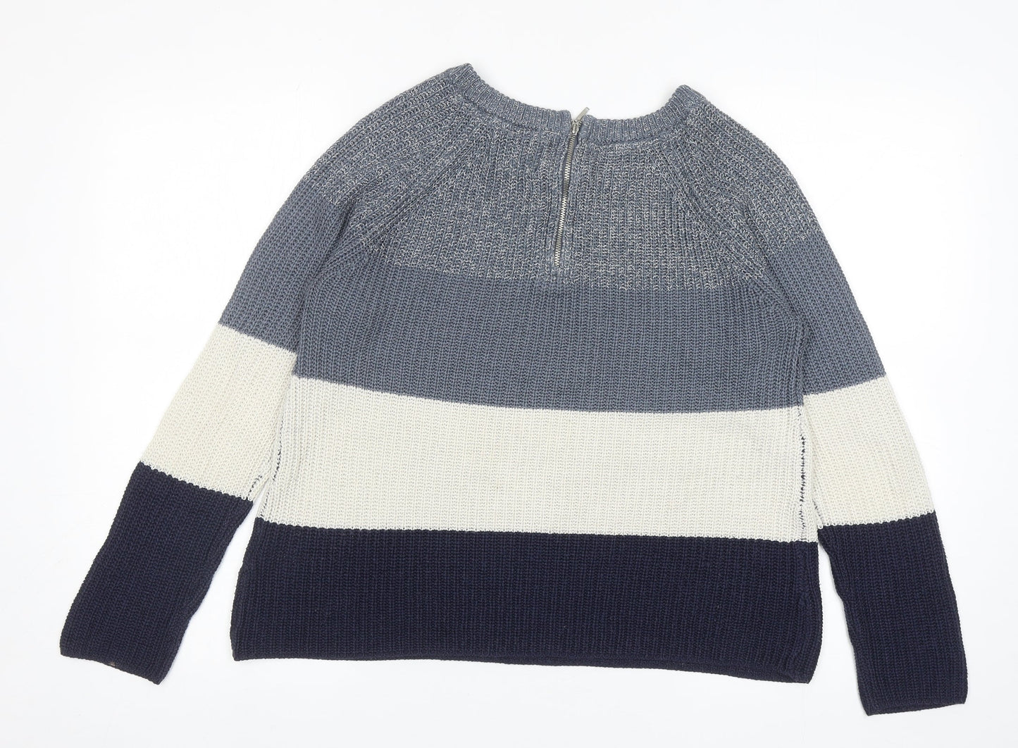 Womens UK Size S Papaya Blue Pullover Jumper