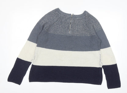 Womens UK Size S Papaya Blue Pullover Jumper