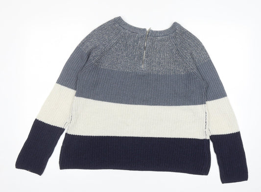 Womens UK Size S Papaya Blue Pullover Jumper