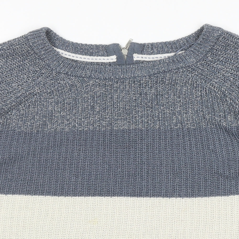 Womens UK Size S Papaya Blue Pullover Jumper