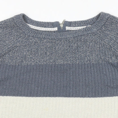 Womens UK Size S Papaya Blue Pullover Jumper