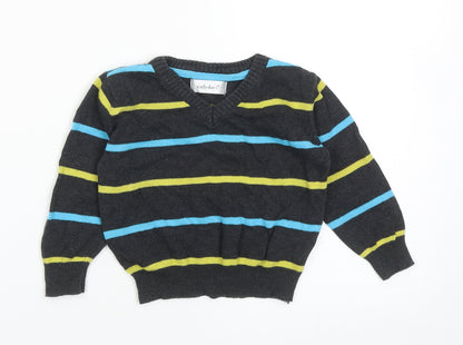 Early Days Boys Grey Striped Cotton Pullover Jumper Size 12-18 Months Pullover