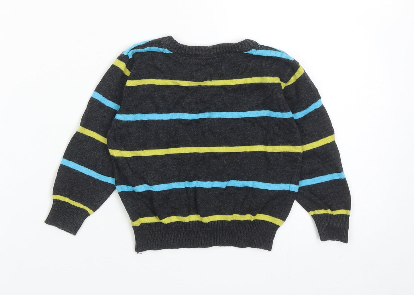 Early Days Boys Grey Striped Cotton Pullover Jumper Size 12-18 Months Pullover
