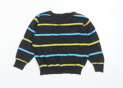 Early Days Boys Grey Striped Cotton Pullover Jumper Size 12-18 Months Pullover