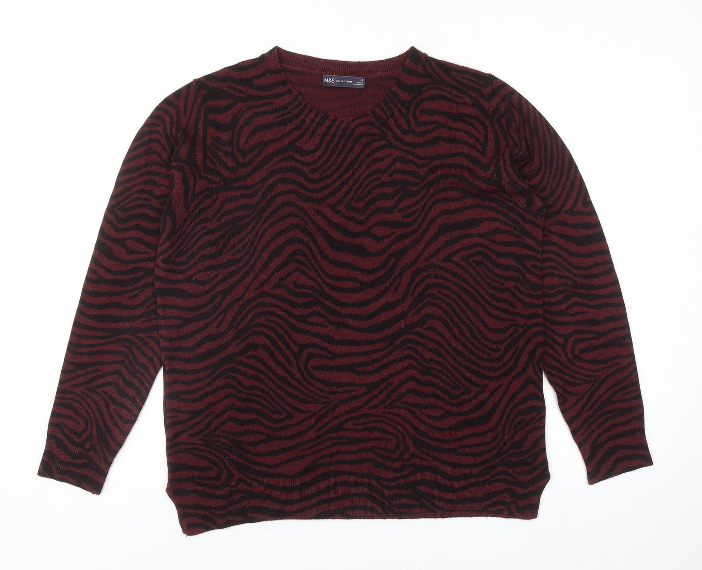Womens UK Size 14 Marks and Spencer Red Pullover Jumper