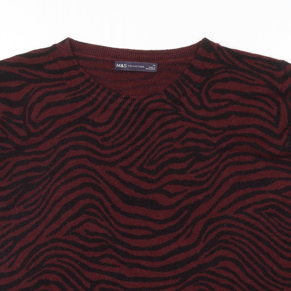 Womens UK Size 14 Marks and Spencer Red Pullover Jumper