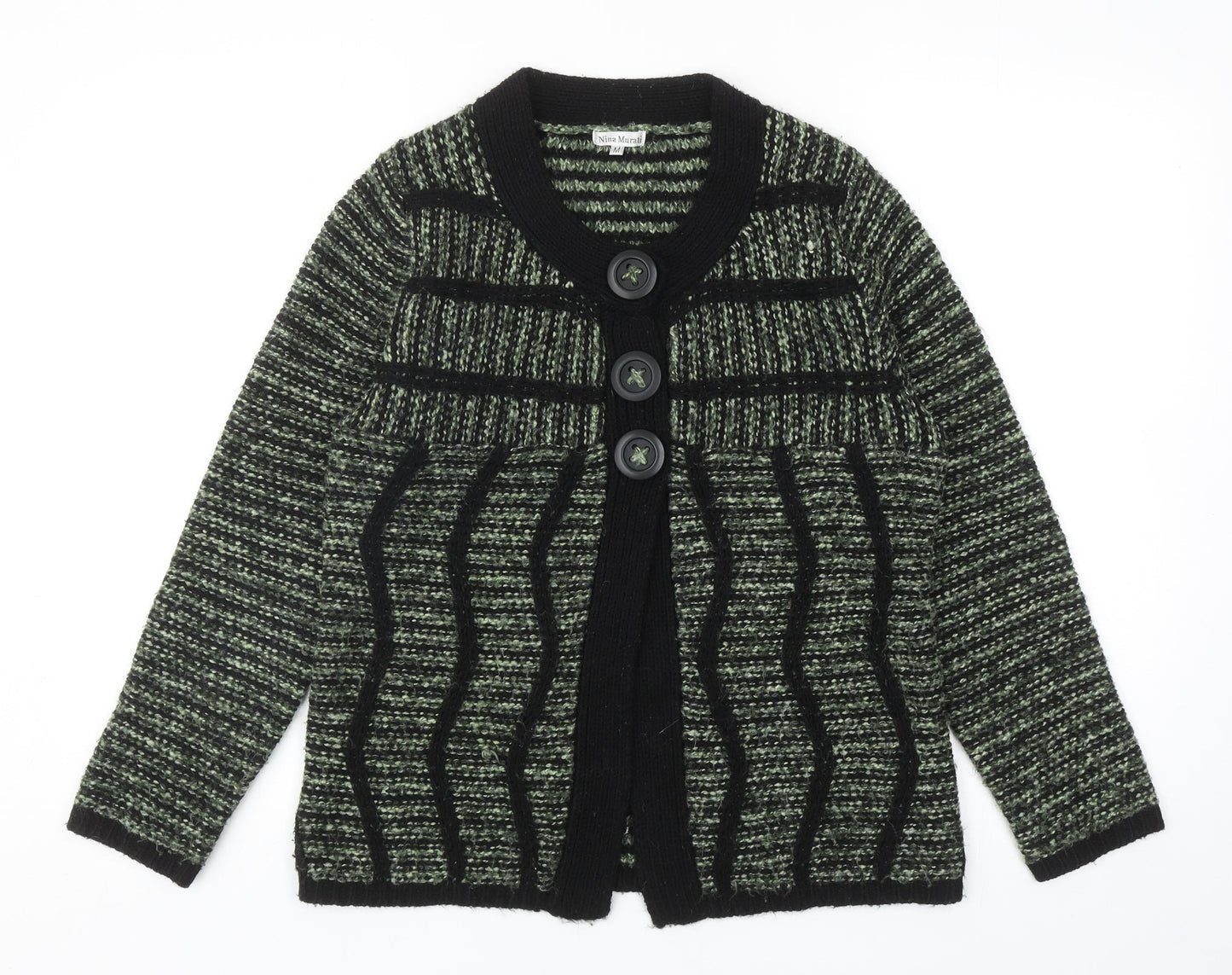 Womens UK Size M Nina Murati Green Cardigan Jumper