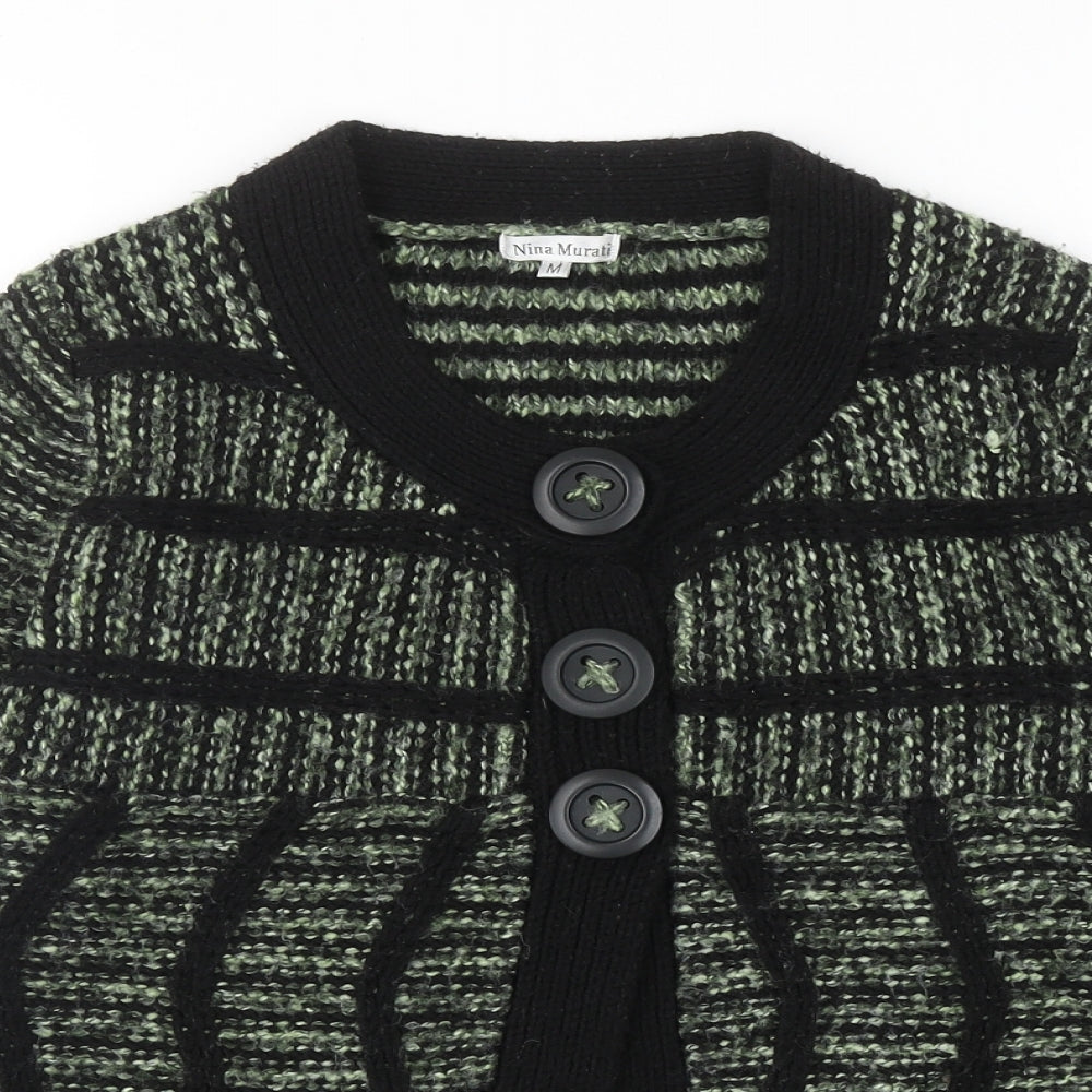 Womens UK Size M Nina Murati Green Cardigan Jumper