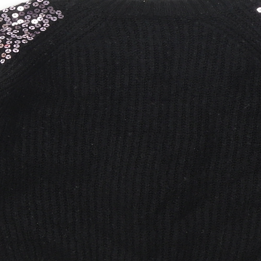 TU Girls Black Round Neck Acrylic Pullover Jumper Size 3XL Pullover