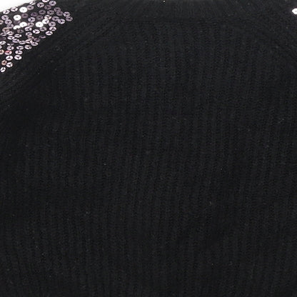 TU Girls Black Round Neck Acrylic Pullover Jumper Size 3XL Pullover