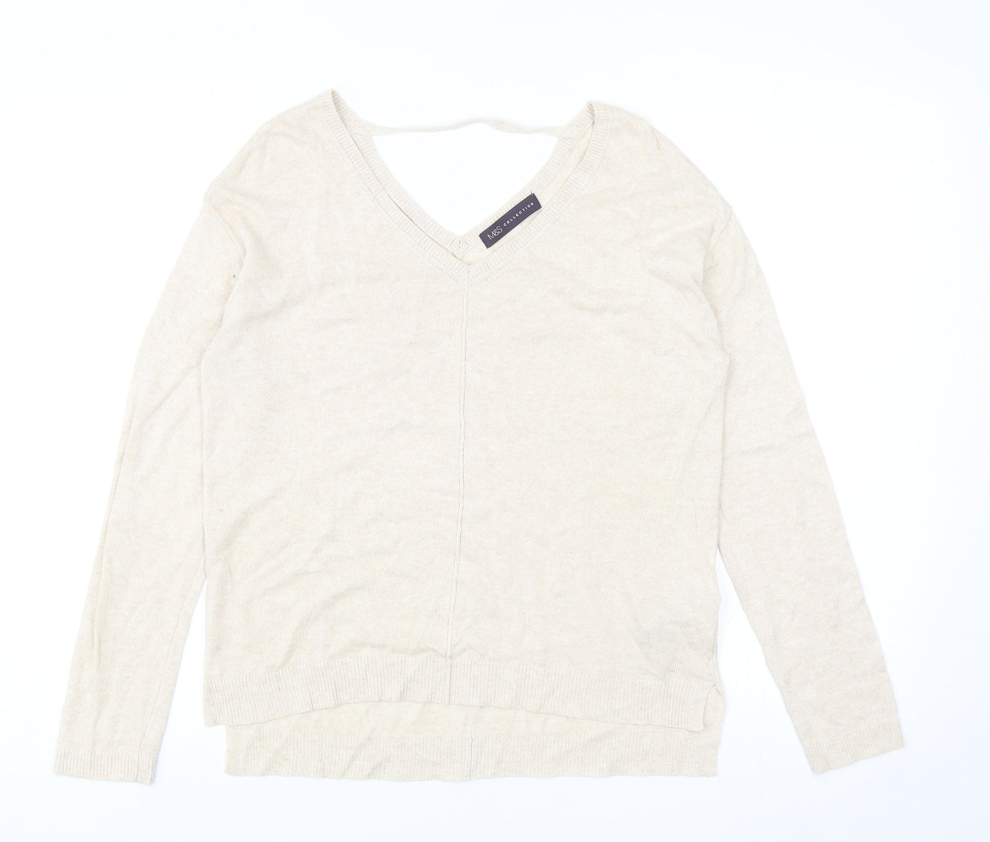 Womens UK Size 8 Marks and Spencer Beige Pullover Jumper