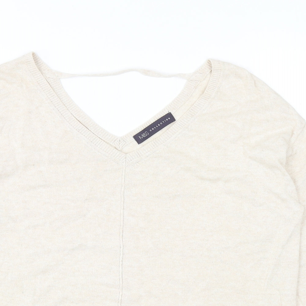 Womens UK Size 8 Marks and Spencer Beige Pullover Jumper