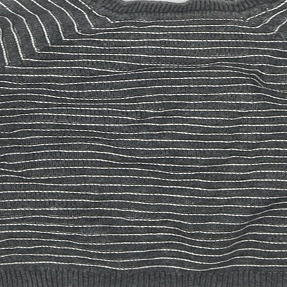 TU Baby Grey Striped Cotton Pullover Jumper Size 0-3 Months Button