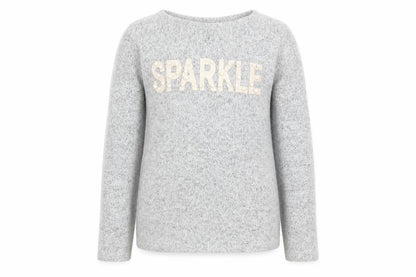 Primark Girls Grey Round Neck Acrylic Pullover Jumper Size 6-7 Years Pullover - Sparkle