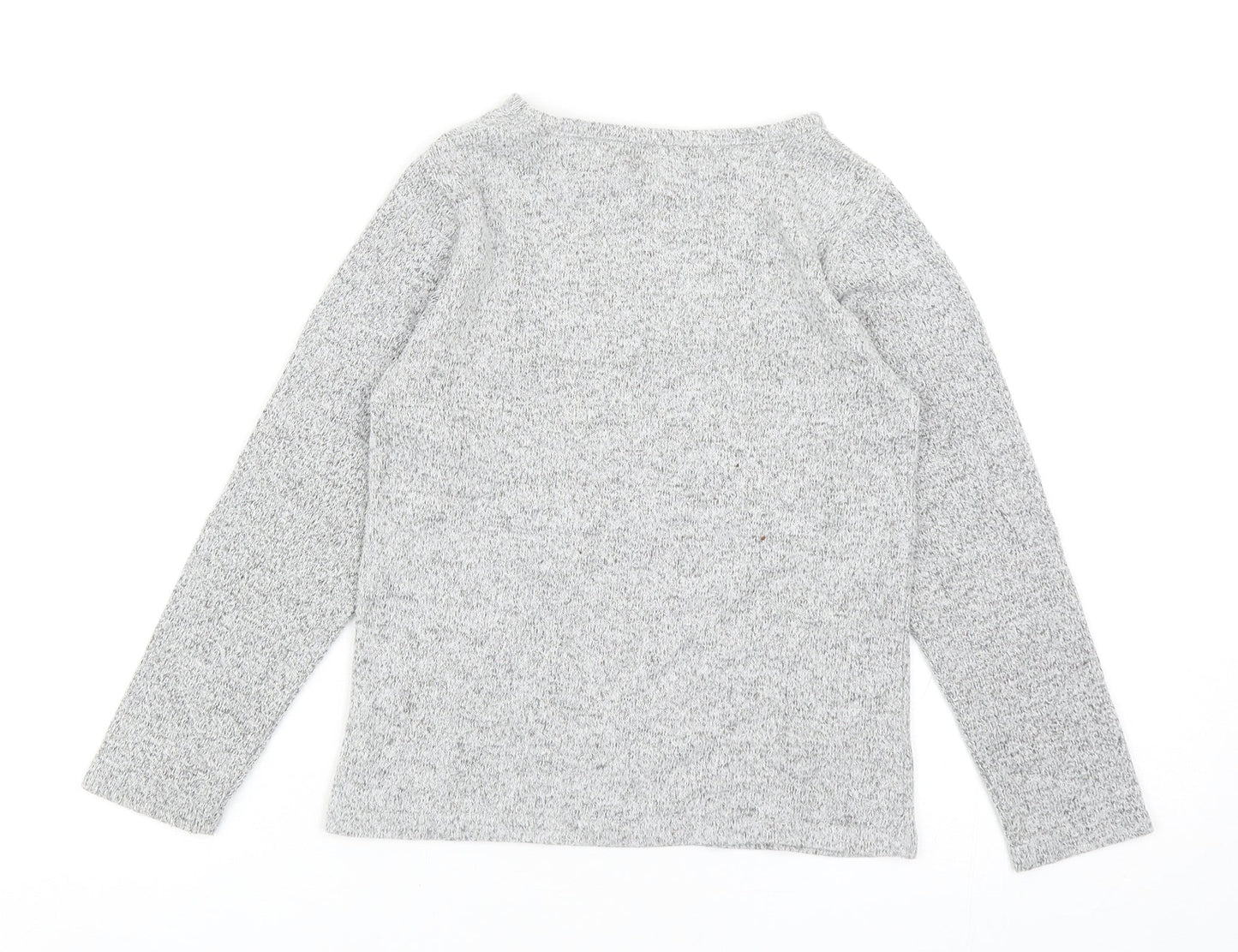 Primark Girls Grey Round Neck Acrylic Pullover Jumper Size 6-7 Years Pullover - Sparkle