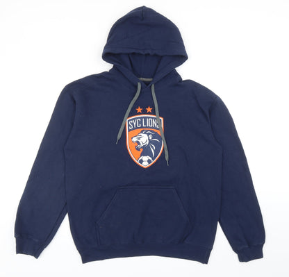 Mens UK Size M Gildan Blue Pullover Hoodie
