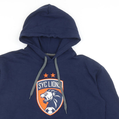 Mens UK Size M Gildan Blue Pullover Hoodie