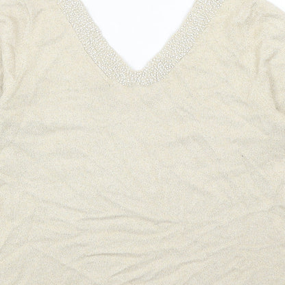 Womens UK Size 8 Minuet Beige Pullover Jumper