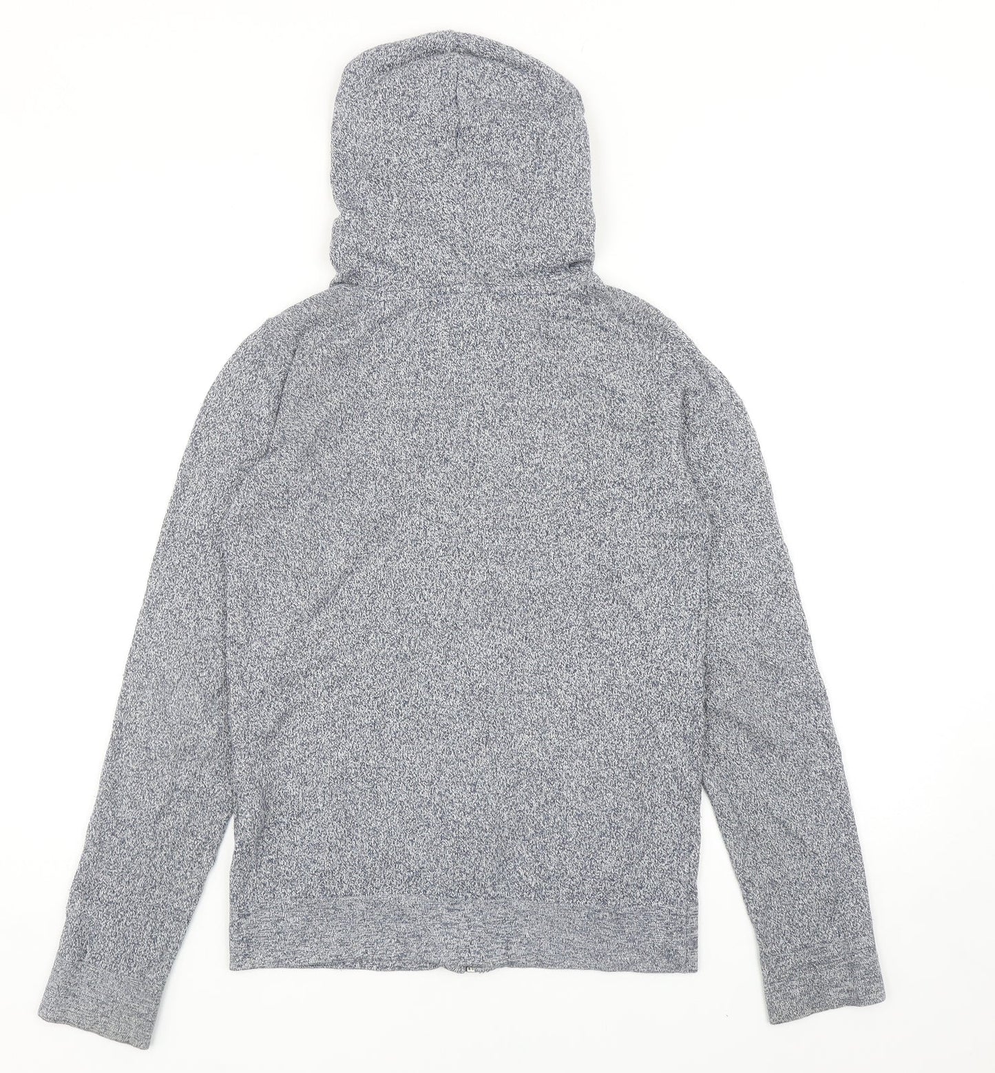Della Lana Womens Blue Cotton Full Zip Hoodie Size XS Zip