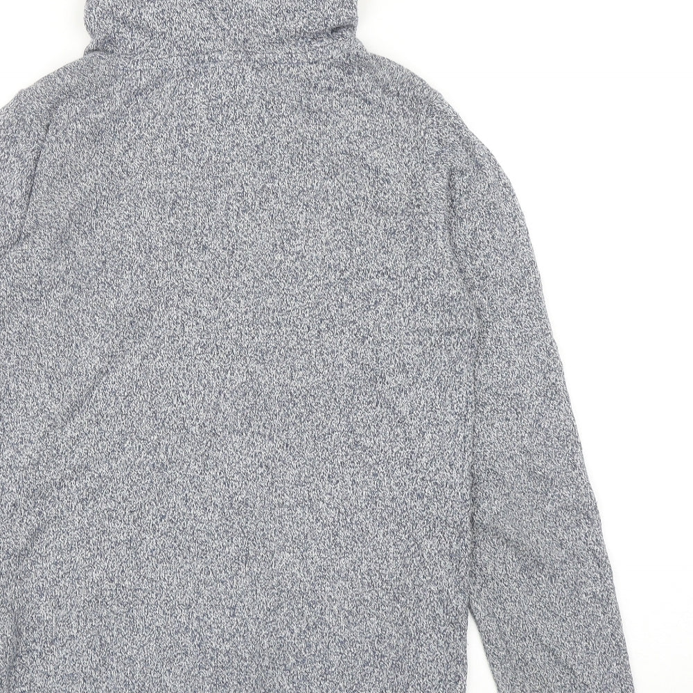 Della Lana Womens Blue Cotton Full Zip Hoodie Size XS Zip