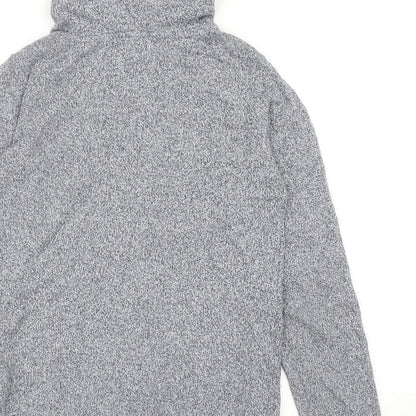 Della Lana Womens Blue Cotton Full Zip Hoodie Size XS Zip