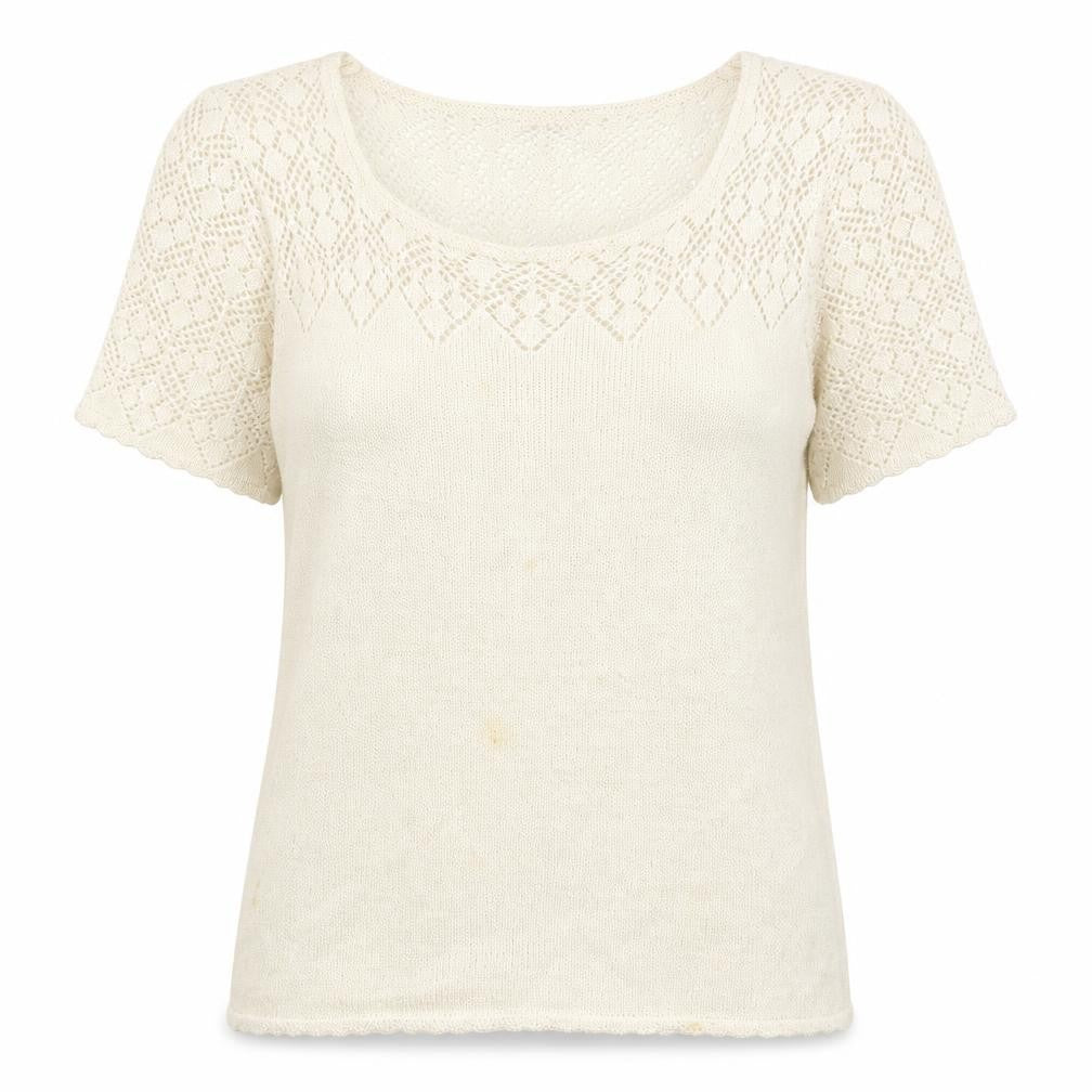 Womens UK Size 10 Berkertex Ivory Basic T-Shirt