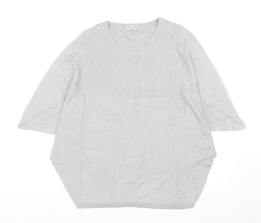 Womens UK Size S Nina Leonard Silver Pullover Jumper