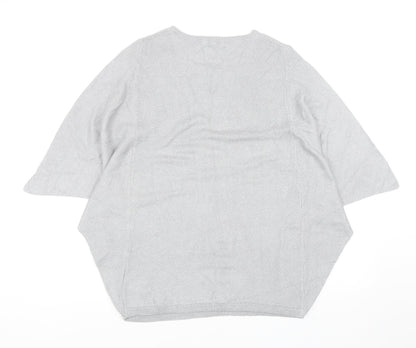 Womens UK Size S Nina Leonard Silver Pullover Jumper