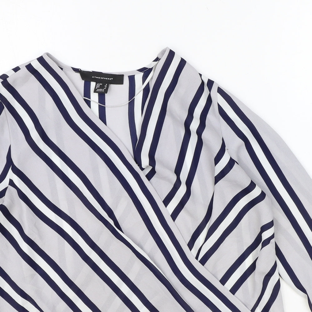 Womens UK Size 8 Atmosphere Blue Basic Blouse