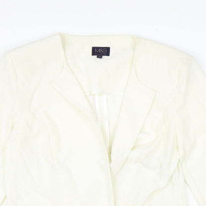 Marks and Spencer Womens Ivory Polyester Jacket Blazer Size 12