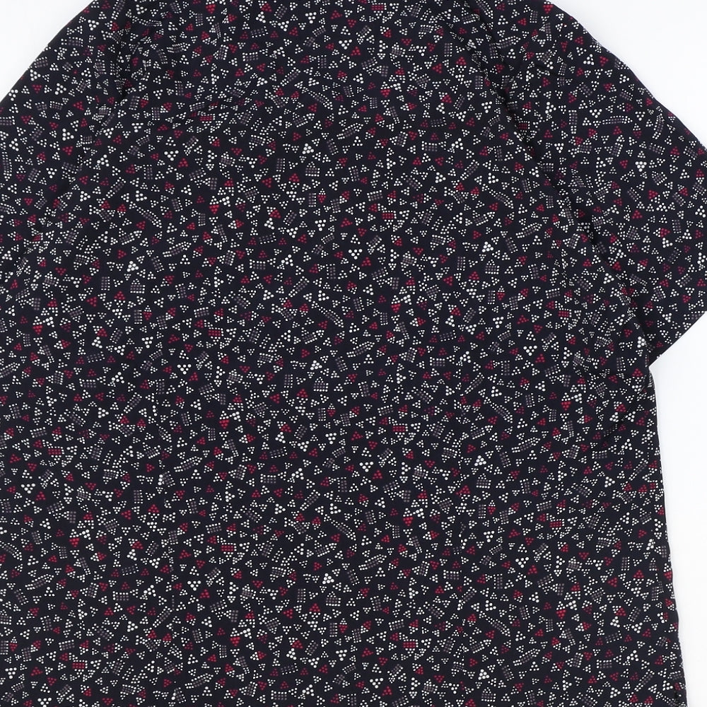 Womens UK Size 12 Vortex Black Basic T-Shirt