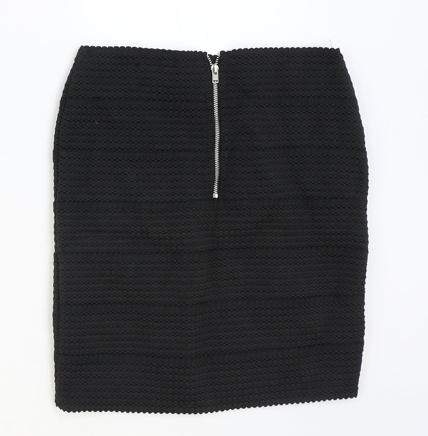 H&M Womens Black Polyester Straight & Pencil Skirt Size 6 Zip