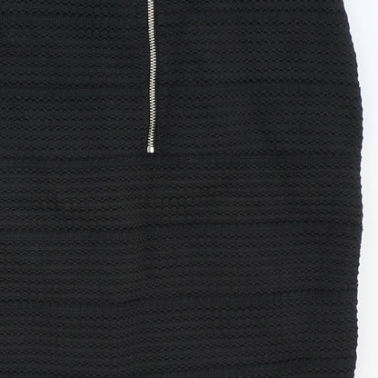 H&M Womens Black Polyester Straight & Pencil Skirt Size 6 Zip