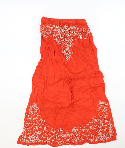 Topshop Womens Orange 100% Cotton A-Line Size S Off the Shoulder Pullover