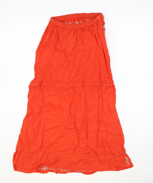 Topshop Womens Orange 100% Cotton A-Line Size S Off the Shoulder Pullover