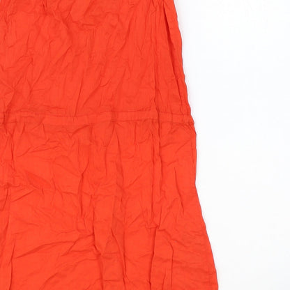 Topshop Womens Orange 100% Cotton A-Line Size S Off the Shoulder Pullover