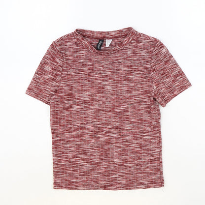 Womens UK Size XS H&M Red Basic T-Shirt