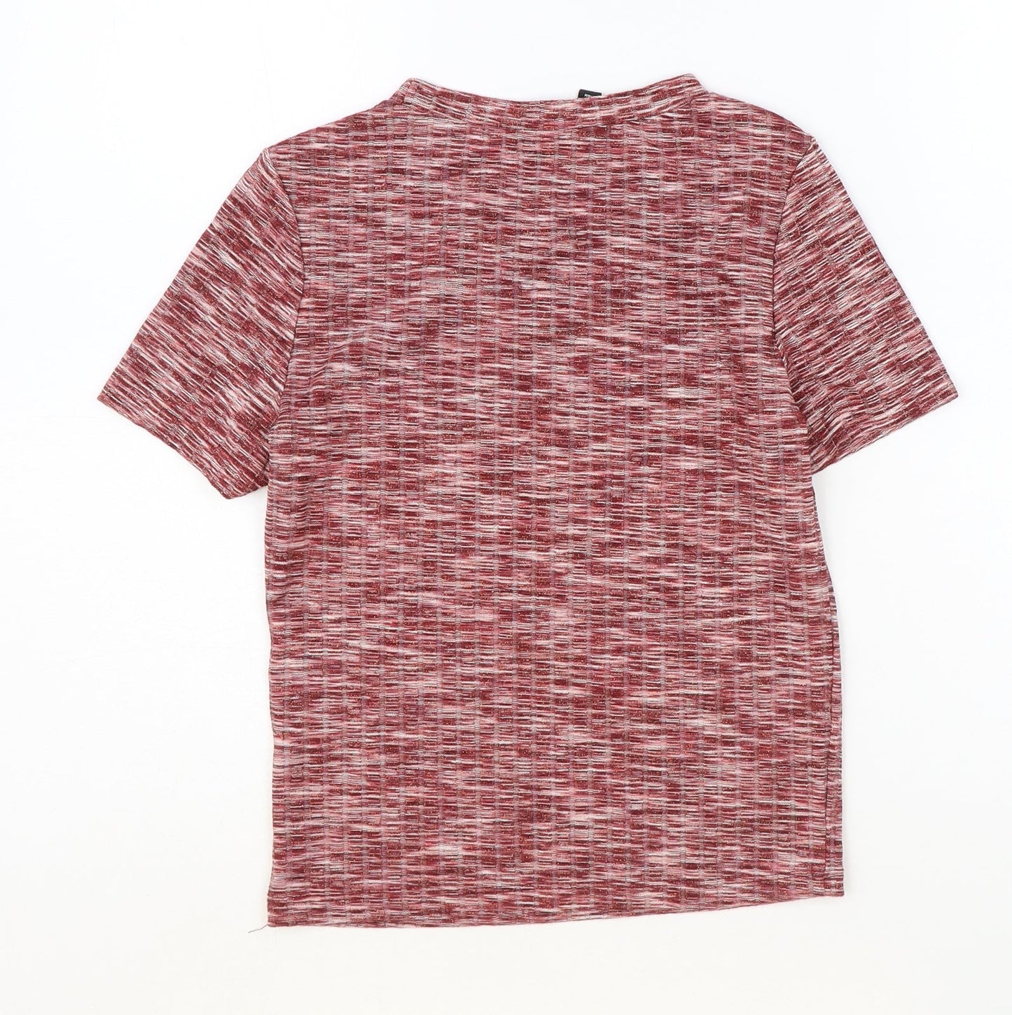 Womens UK Size XS H&M Red Basic T-Shirt