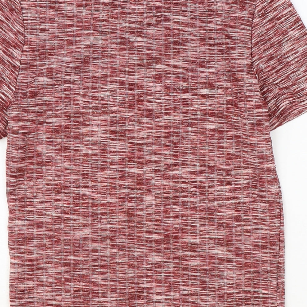 Womens UK Size XS H&M Red Basic T-Shirt
