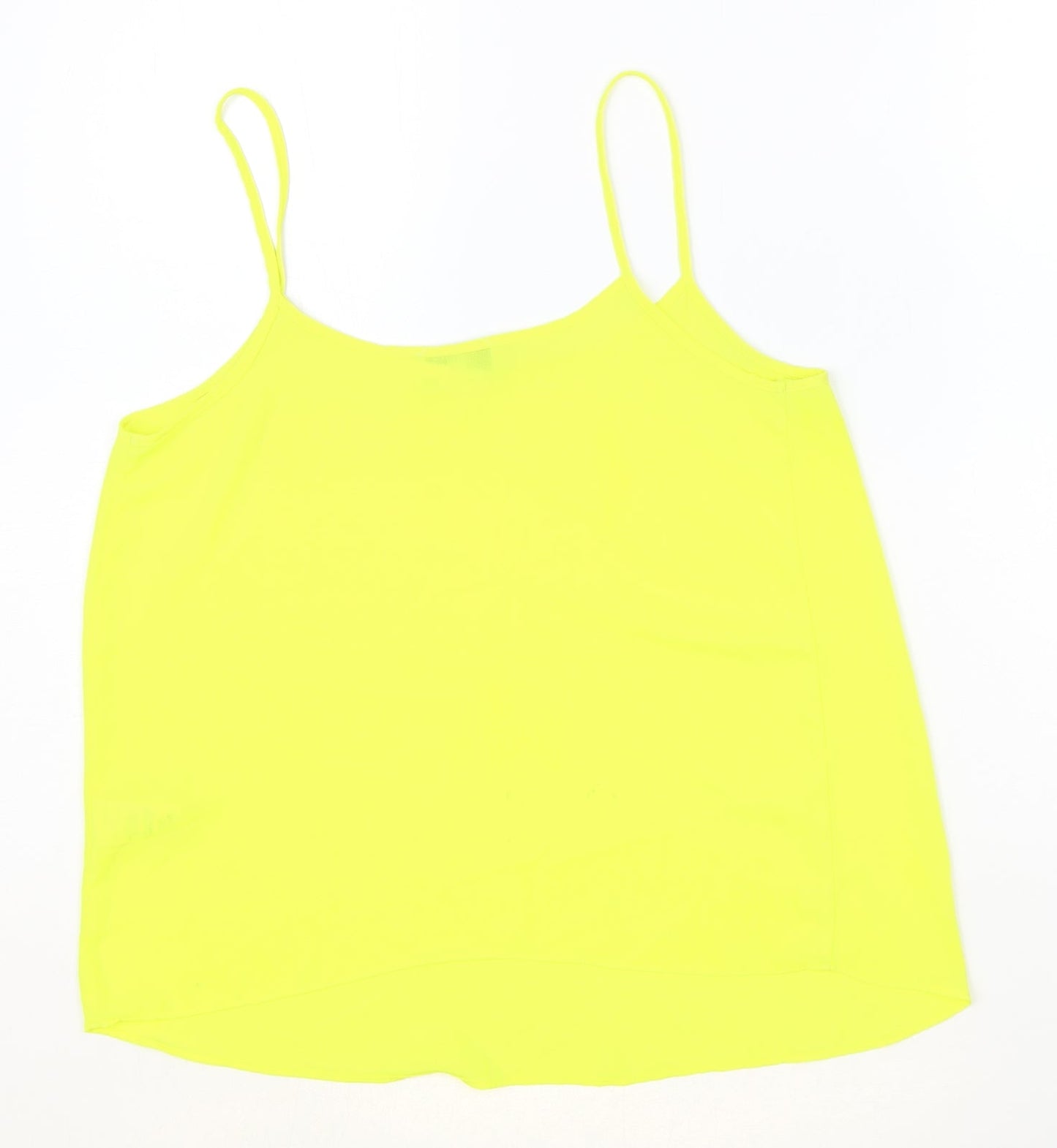 Papaya Womens Yellow Polyester Basic Tank Size 10 Round Neck