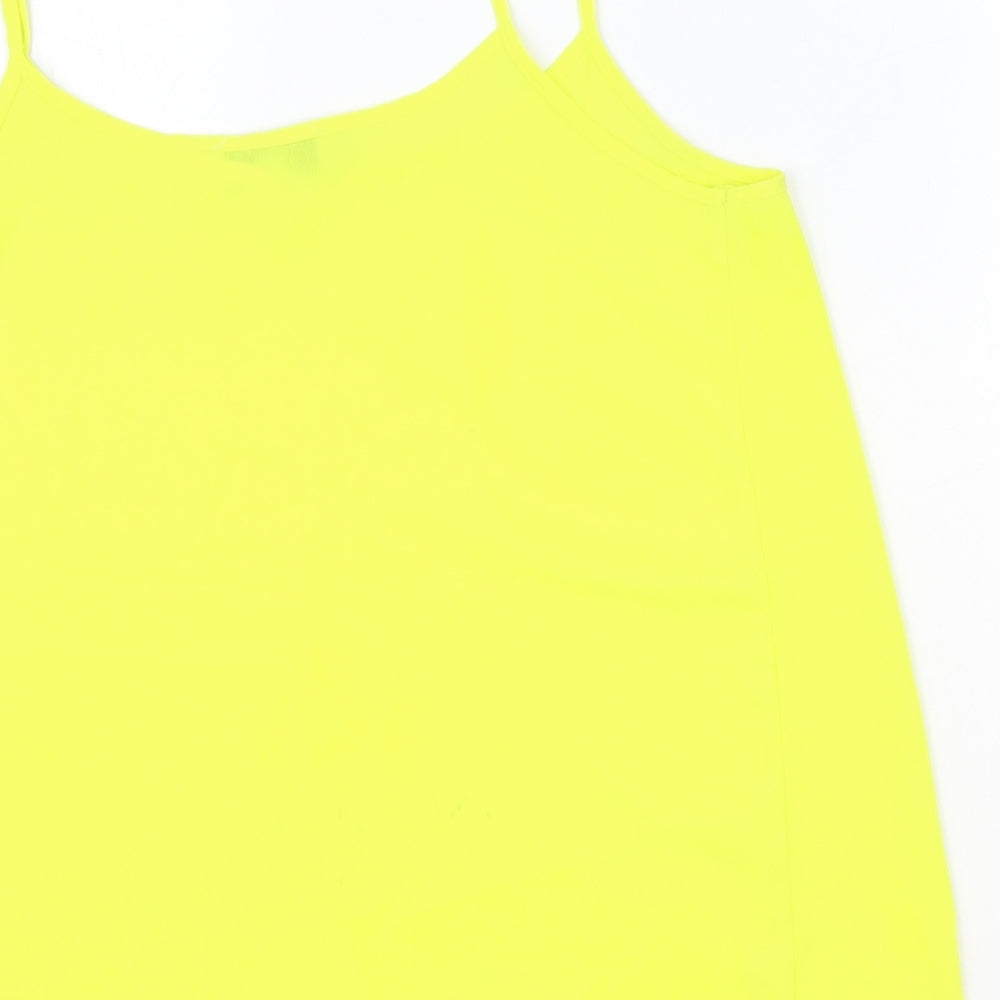 Papaya Womens Yellow Polyester Basic Tank Size 10 Round Neck