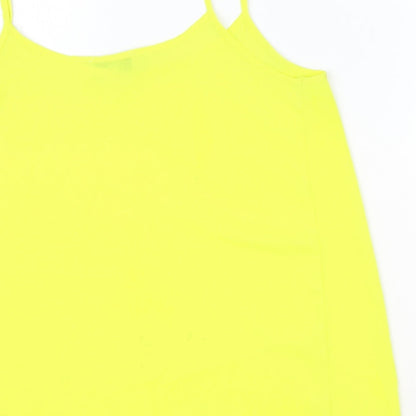 Papaya Womens Yellow Polyester Basic Tank Size 10 Round Neck