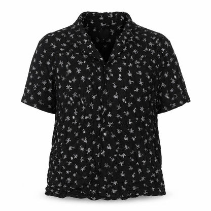 Womens UK Size M H&M Black Basic Button-Up