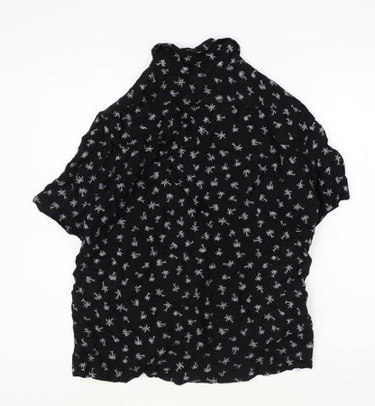 Womens UK Size M H&M Black Basic Button-Up