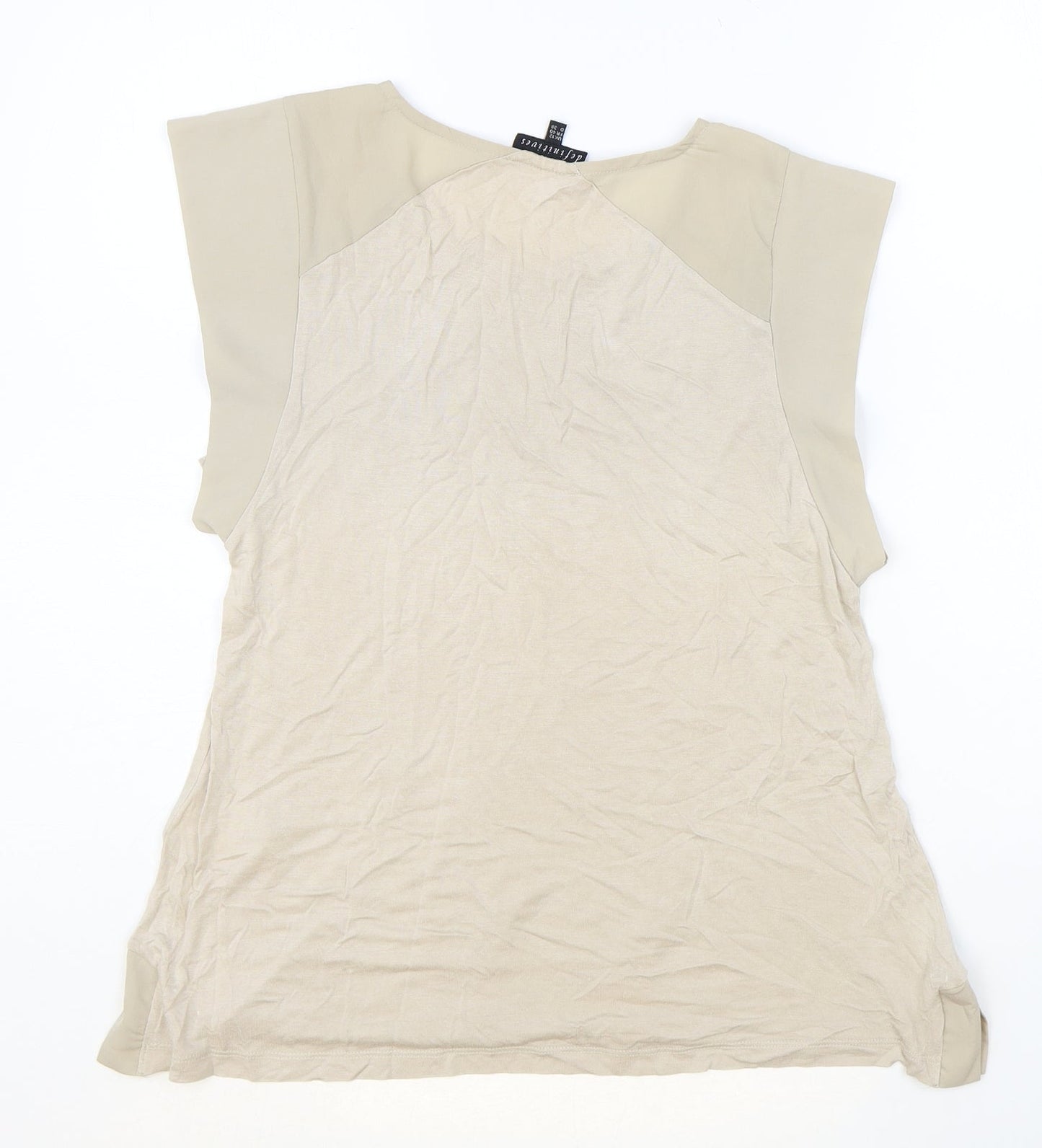 Warehouse Womens Brown Viscose Basic T-Shirt Size 12 Round Neck