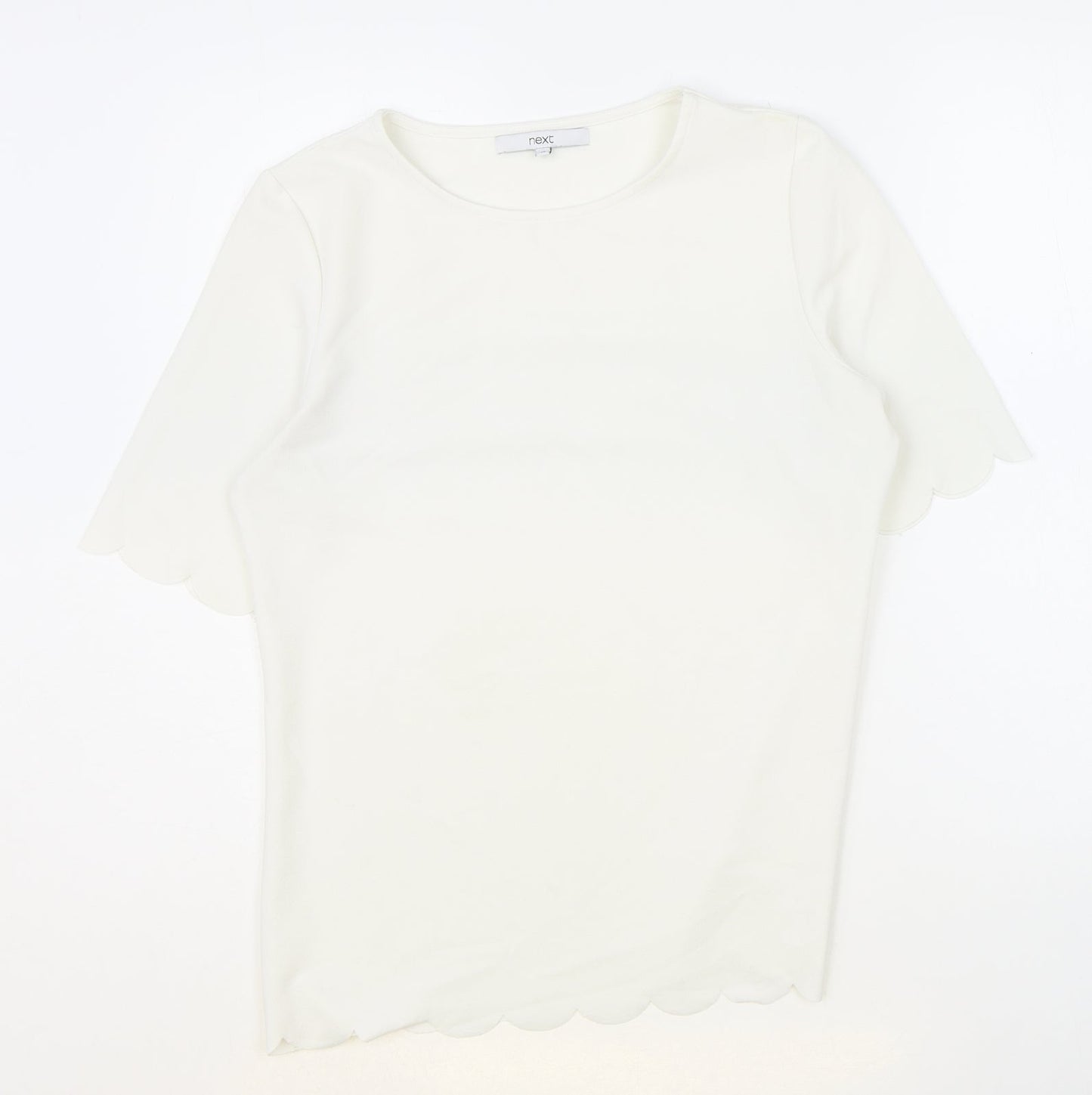 Womens UK Size 10 NEXT Ivory Basic T-Shirt