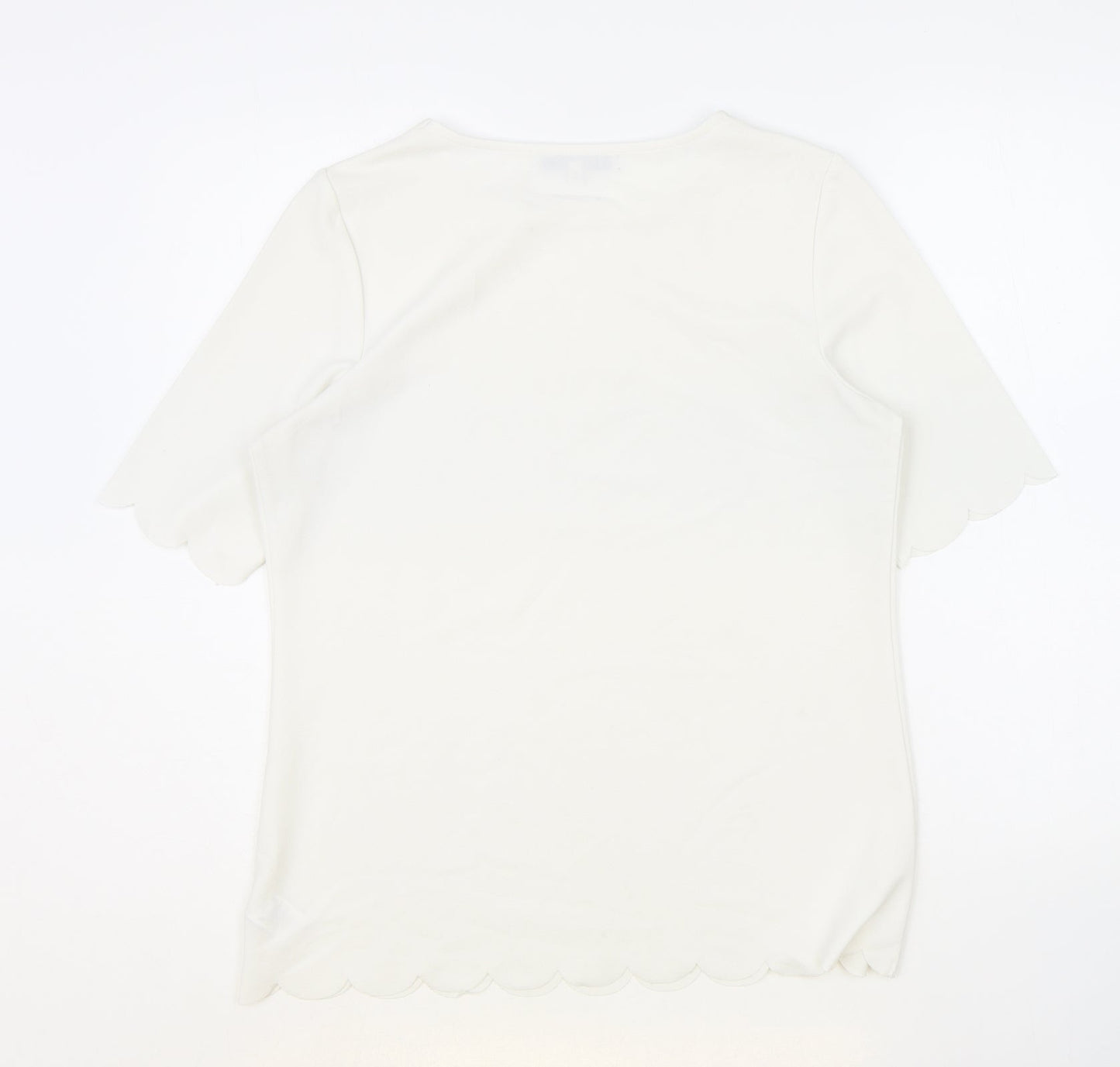 Womens UK Size 10 NEXT Ivory Basic T-Shirt